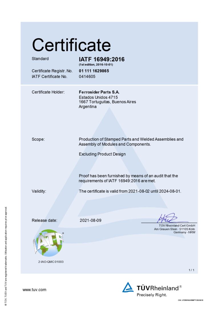 IATF Certificate