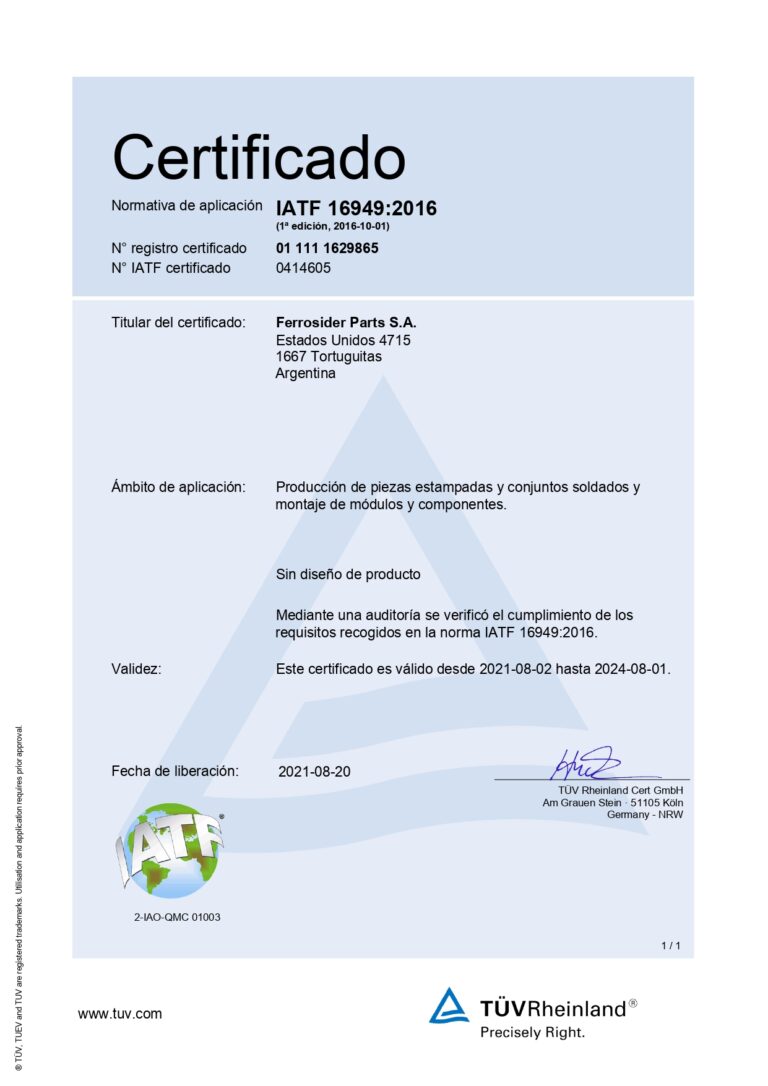 Certificado IATF